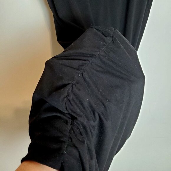 ATHLETA Small Topanga‎ Tee Dress Black Ruched Skirt T-shirt Mini - Picture 5 of 9